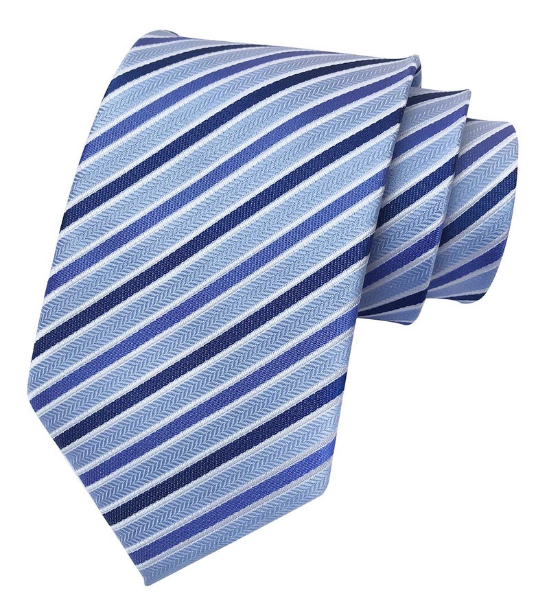Secdtie Light Blue Neckties Silk For Men Big Boys Suit Fitness Dating Fashion Prom Ties - Image 1